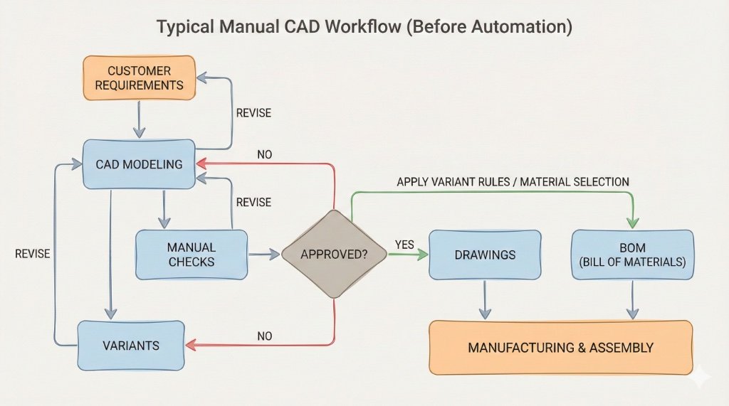 Typical Manual CAD Workflow Diagram
